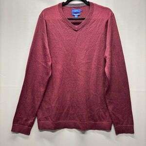 Apt. 9 Men's V-Neck Sweater Size L Deep Red